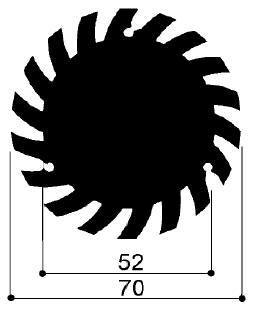 Code Kunst. FM20723D70: Aluminium-Kühlkörper in Stäben