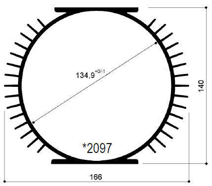 Code Kunst. FM2097: Aluminium-Kühlkörper in Stangenform