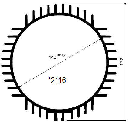 Code Kunst. FM2116: Aluminium-Kühlkörper in Stäben