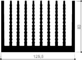 Code Kunst. FM2153: Aluminium-Kühlkörper in Stangenform