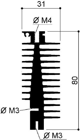 Code Kunst. FM2199: Aluminium-Kühlkörper in Stangenform