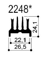 Code Kunst. FM2248: Aluminium-Kühlkörper in Stangen