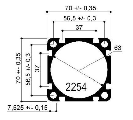 Code Kunst. FM2254: Aluminium-Kühlkörper in Stangen