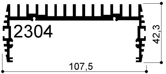 Code Kunst. FM2304: Aluminium-Kühlkörper in Stangenform