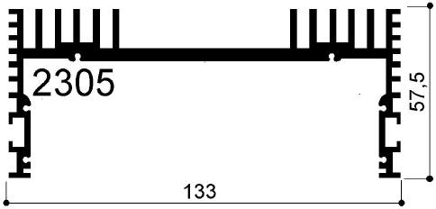 Code Kunst. FM2305: Aluminium-Kühlkörper in Stangenform