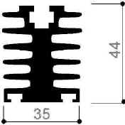 Code Kunst. FM408: Aluminium-Kühlkörper in Stangenform