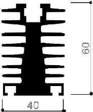 Code Kunst. FM409: Aluminium-Kühlkörper in Stangenform