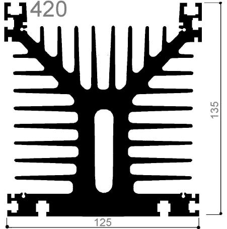 Code Kunst. FM420: Aluminium-Kühlkörper in Stangenform
