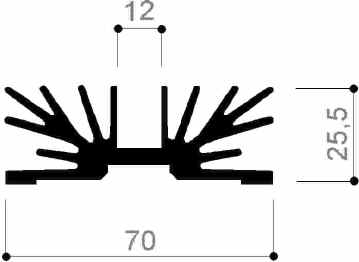 Code Kunst. FM423: Aluminium-Kühlkörper in Stangenform