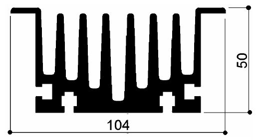 Code Kunst. FM439: Aluminium-Kühlkörper in Stangenform