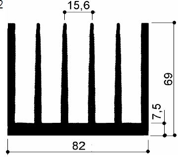 Code Kunst. FM444: Aluminium-Kühlkörper in Stangenform