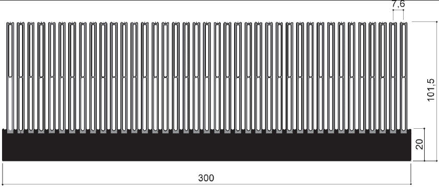 Code Kunst. FM456: Aluminium-Kühlkörper in Stangenform