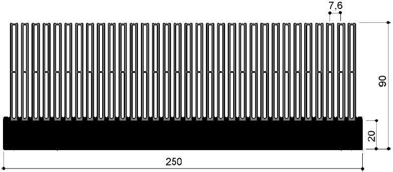 Code Kunst. FM481: Aluminium-Kühlkörper in Stangenform