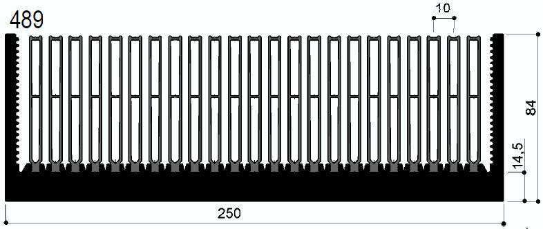 Code Kunst. FM489: Aluminium-Kühlkörper in Stangenform