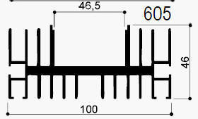 Code Kunst. FM605: Aluminium-Kühlkörper in Stangenform