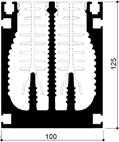 Code Kunst. FM638: Aluminium-Kühlkörper in Stäben