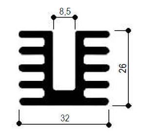 Code Kunst. FM909: Aluminium-Kühlkörper in Stangenform