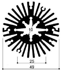 code art. FM2074 : dissipateurs thermiques en aluminium dans les barres