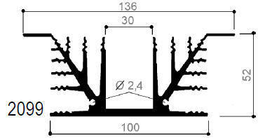 code art. FM2099 : Dissipateurs thermiques en aluminium en barres