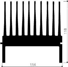 code art. FM414 : Dissipateurs thermiques en aluminium en barres