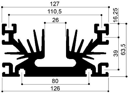 code art. FM426 : Dissipateurs thermiques en aluminium en barres