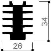 code art. FM446 : Dissipateurs thermiques en aluminium en barres