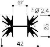 code art. FM447 : Dissipateurs thermiques en aluminium en barres