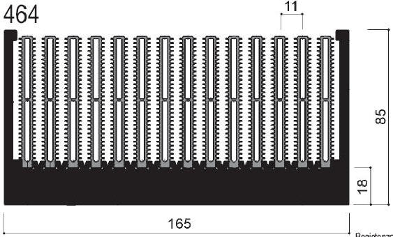 code art. FM464 : Dissipateurs thermiques en aluminium en barres