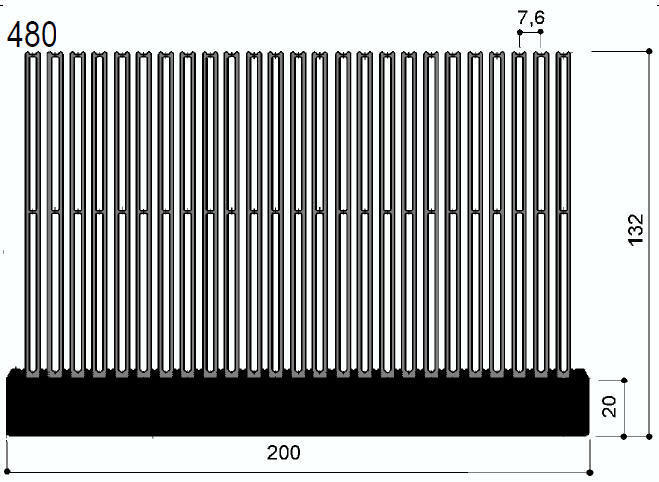 code art. FM480 : Dissipateurs thermiques en aluminium en barres