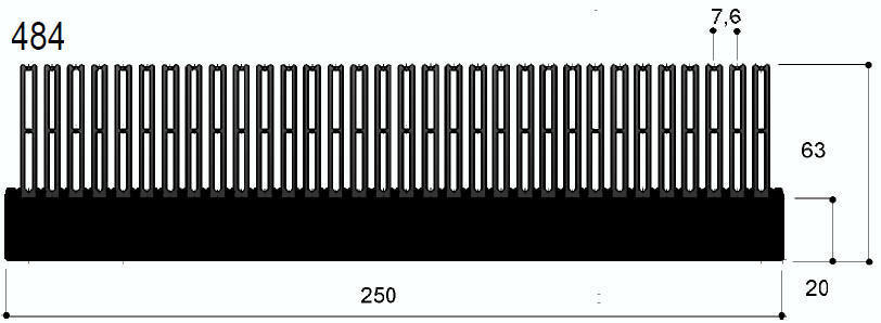 code art. FM484 : Dissipateurs thermiques en aluminium en barres