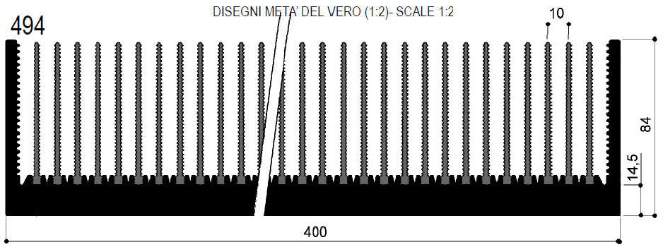 code art. FM494 : Dissipateurs thermiques en aluminium en barres