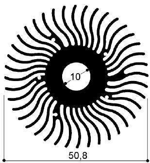 code art. FM504 : dissipateurs thermiques en aluminium dans les barres