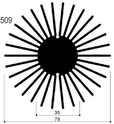 code art. FM509 : dissipateurs thermiques en aluminium dans les barres