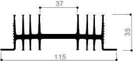 code art. FM608 : Dissipateurs thermiques en aluminium en barres