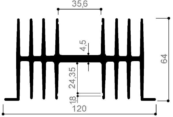 code art. FM611 : Dissipateurs thermiques en aluminium en barres