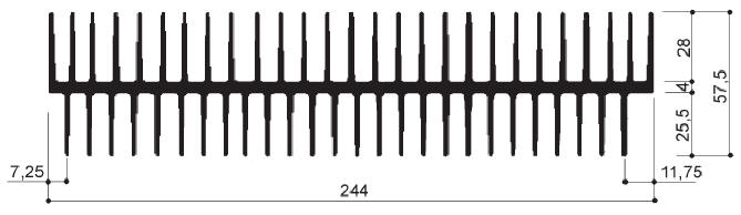 code art. FM622 : Dissipateurs thermiques en aluminium en barres