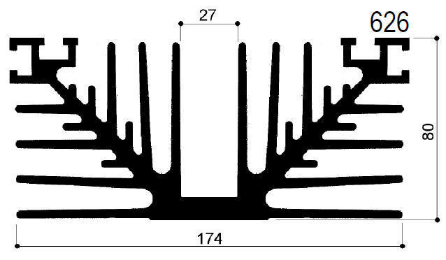 code art. FM626 : Dissipateurs thermiques en aluminium en barres