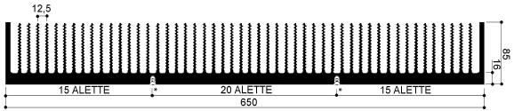 code art. FM986 : dissipateurs thermiques en aluminium dans les barres