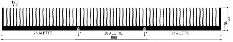 code art. FM990 : dissipateurs thermiques en aluminium dans les barres