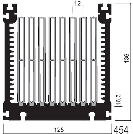 cod artă. FM454 : Radiatoare din aluminiu în bare