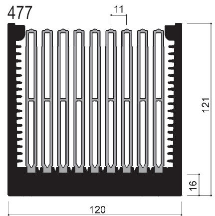 cod artă. FM477 : Radiatoare din aluminiu în bare