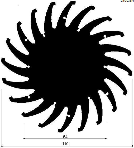 code art. FM2076 : Aluminum heat sinks in bars