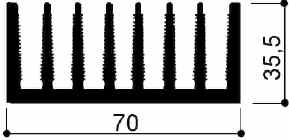 code art. FM2176 : Aluminum heat sinks in bars 