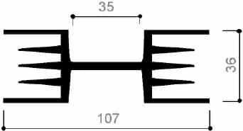 code art. FM604 : Aluminum heat sinks in bars