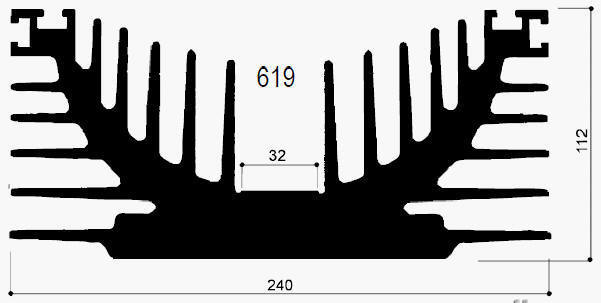 code art. FM619 : Aluminum heat sinks in bars