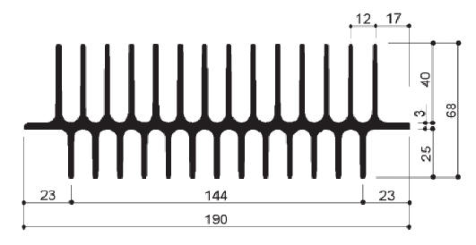 code art. FM624 : Aluminum heat sinks in bars