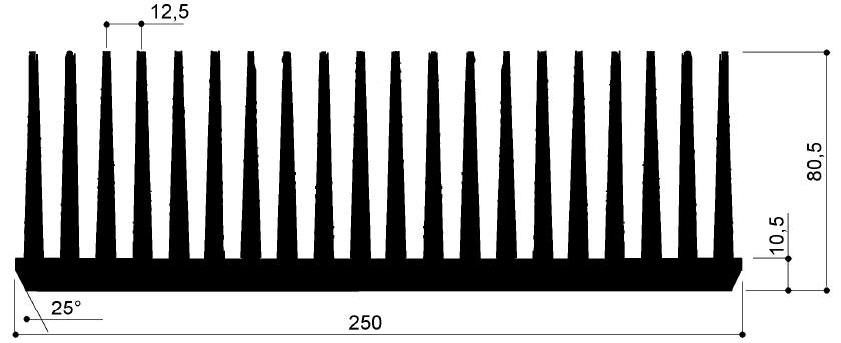 code art. FM821 : Aluminum heat sinks in bars