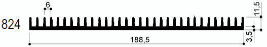 code art. FM824 : Aluminum heat sinks in bars