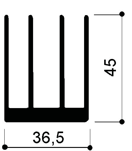 code art. FM837 : Aluminum heat sinks in bars