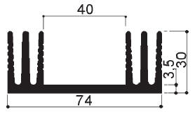 code art. FM867 : Aluminum heat sinks in bars